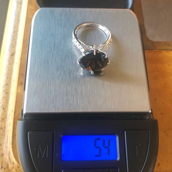 Natural Smoky Quartz Sterling Silver Lotus Cocktail Ring Size 6.25 - Picture 8 of 8